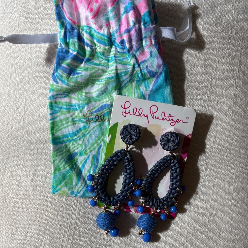 Lilly Pulitzer Navy and Gold Earrings